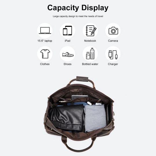 Foldable Leather Duffle Bag | FALUN