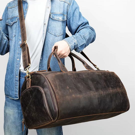 Foldable Leather Duffle Bag | FALUN