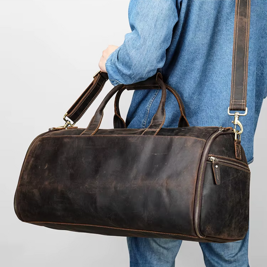 Foldable Leather Duffle Bag | FALUN