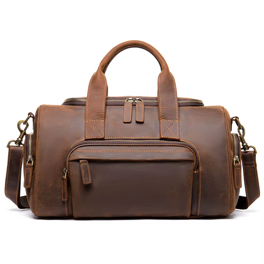 Geniune Leather Travel Duffle Bag | PORI