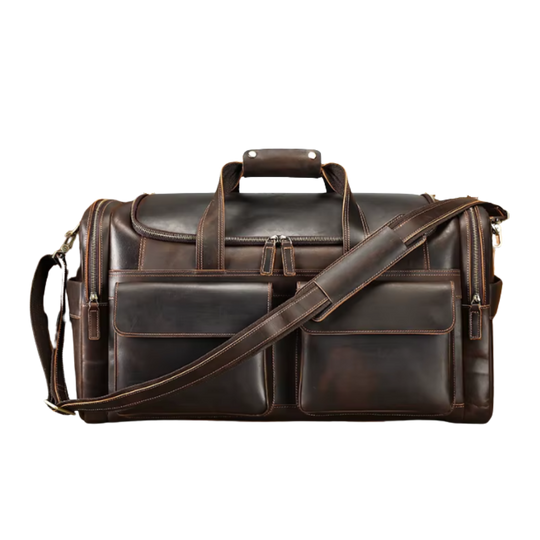 Large Capacity Weekend Leather Duffle Bag | ALFTANES