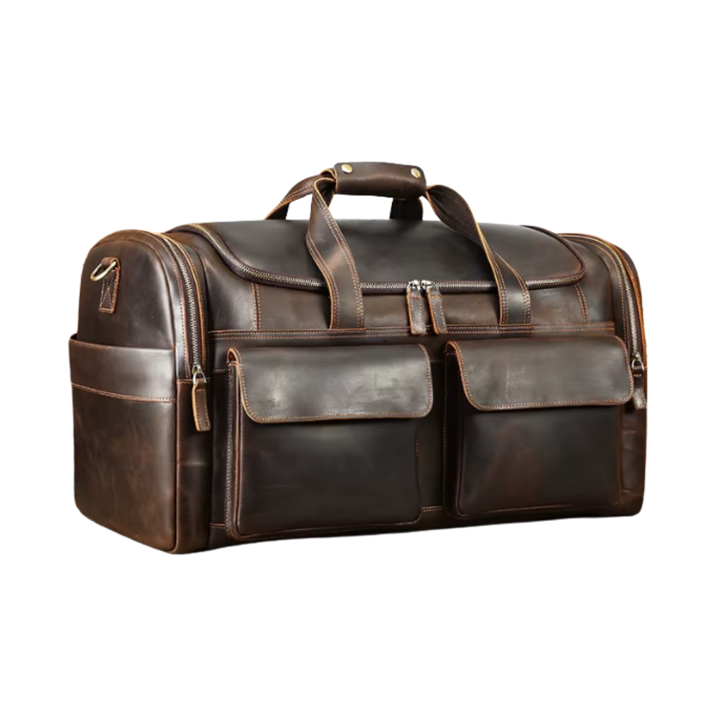 Large Capacity Weekend Leather Duffle Bag | ALFTANES