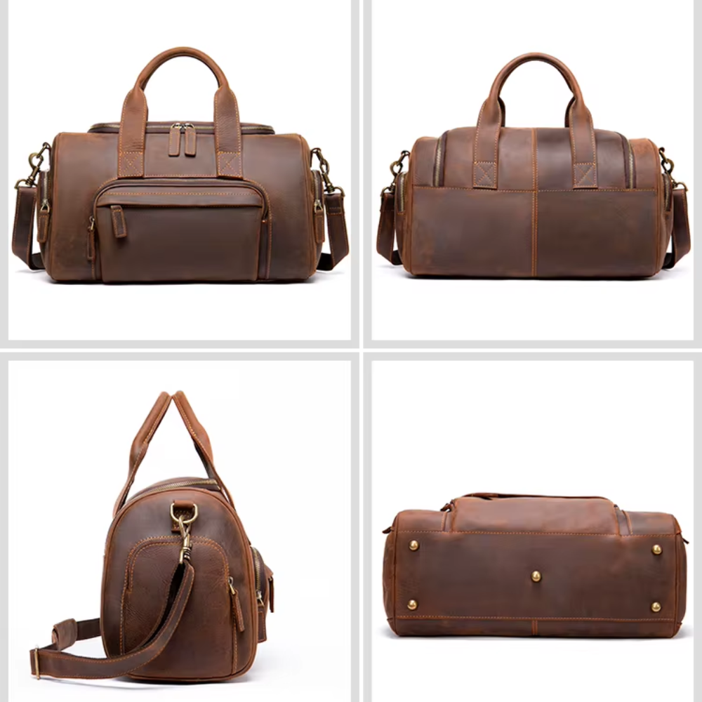 Geniune Leather Travel Duffle Bag | PORI