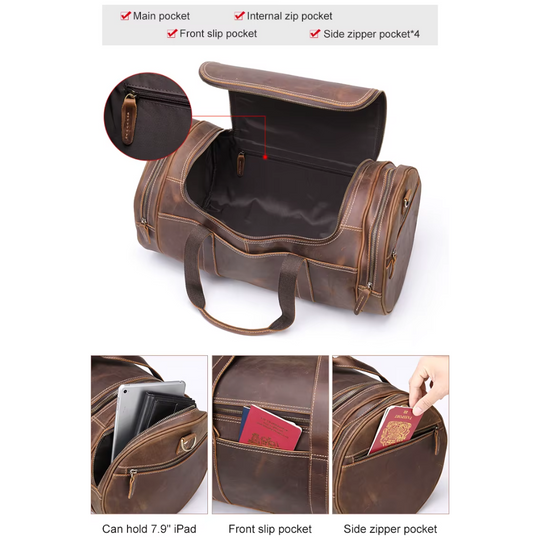 Geniune Leather Travel Duffle Bag | CORDON