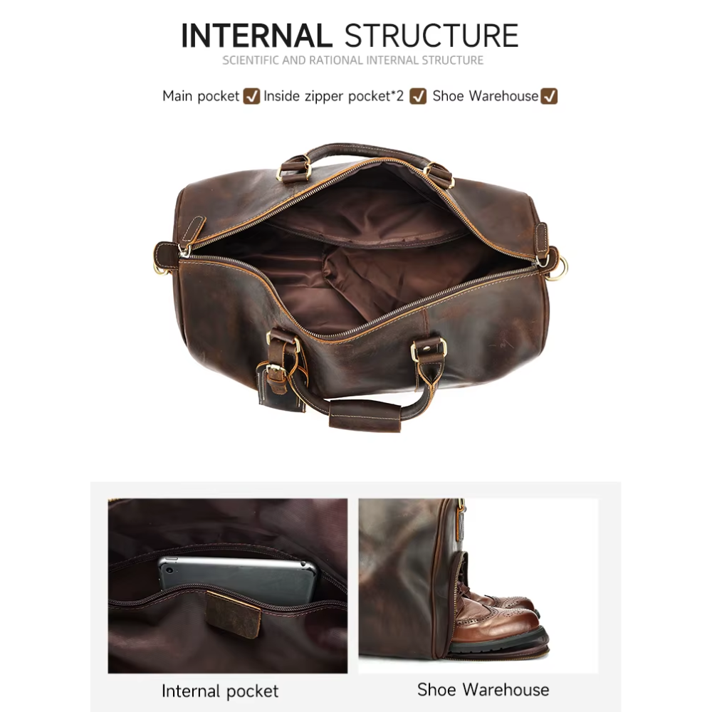 Waterproof Leather Duffle Bag | BORAS