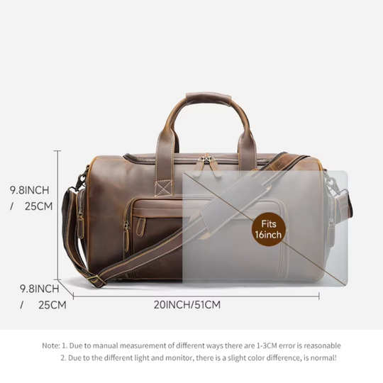 Geniune Leather Travel Duffle Bag | PORI