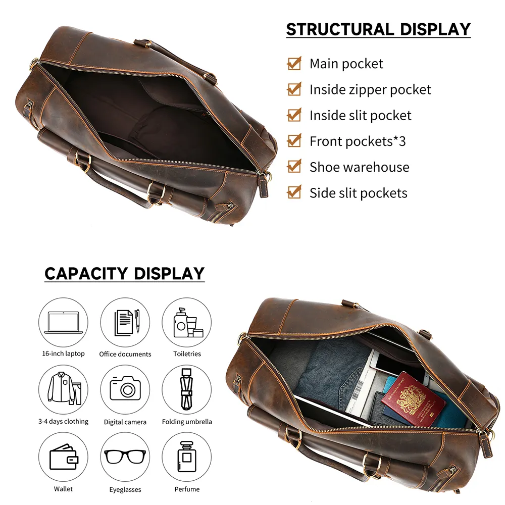 Weekender Holdall Leather Duffle | HAFNIR