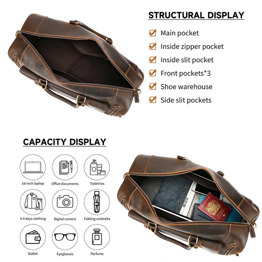 Weekender Holdall Leather Duffle | HAFNIR