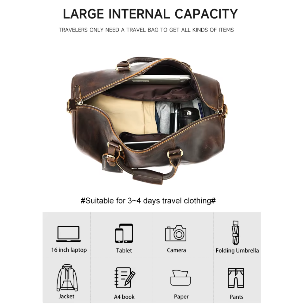 Waterproof Leather Duffle Bag | BORAS
