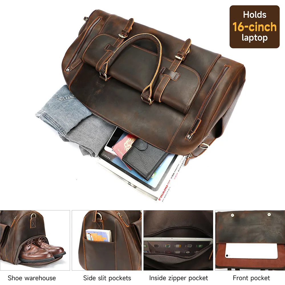 Weekender Holdall Leather Duffle | HAFNIR