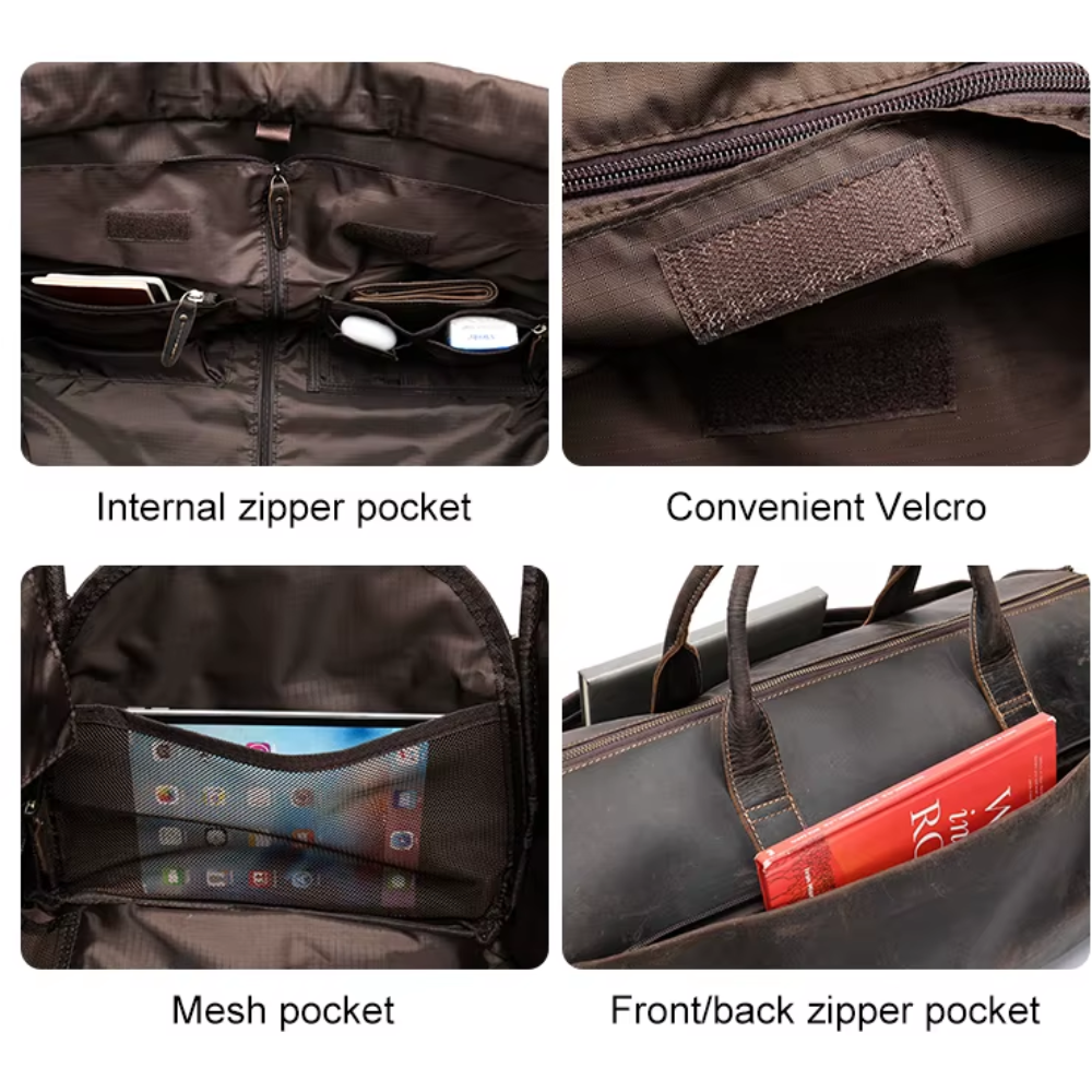 Foldable Leather Duffle Bag | FALUN