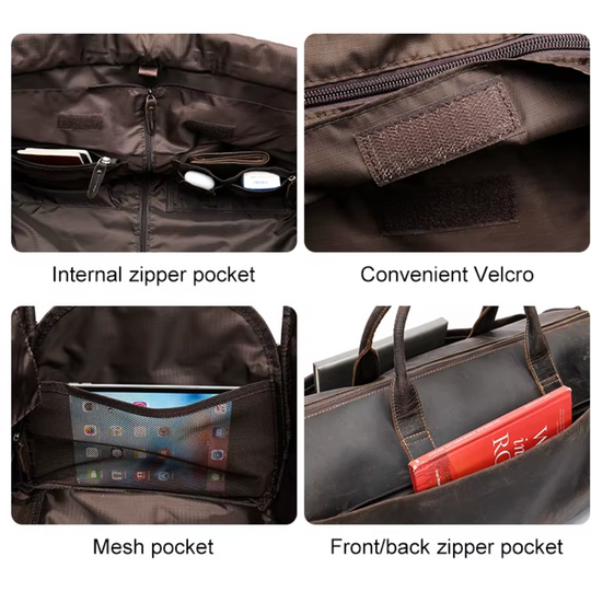 Foldable Leather Duffle Bag | FALUN