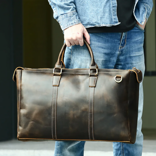 Large Capacity Leather Duffle Bag | ALBERTVILLE